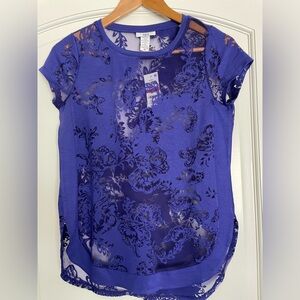 Bar III Lace Sheer Top